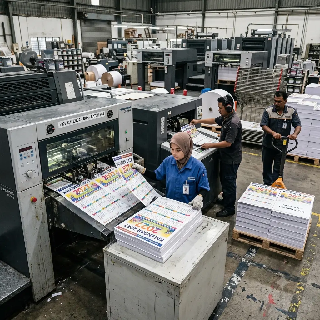 Professional calendar printing Malaysia services - offset printing machine