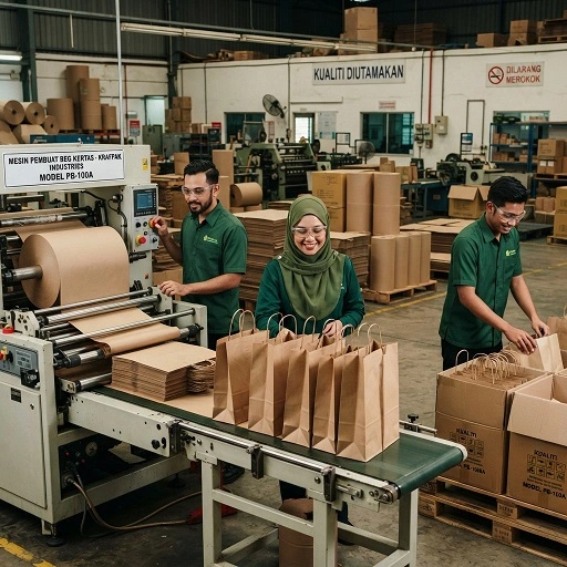 Professional kraft paper bag printing services Malaysia - offset printing machine